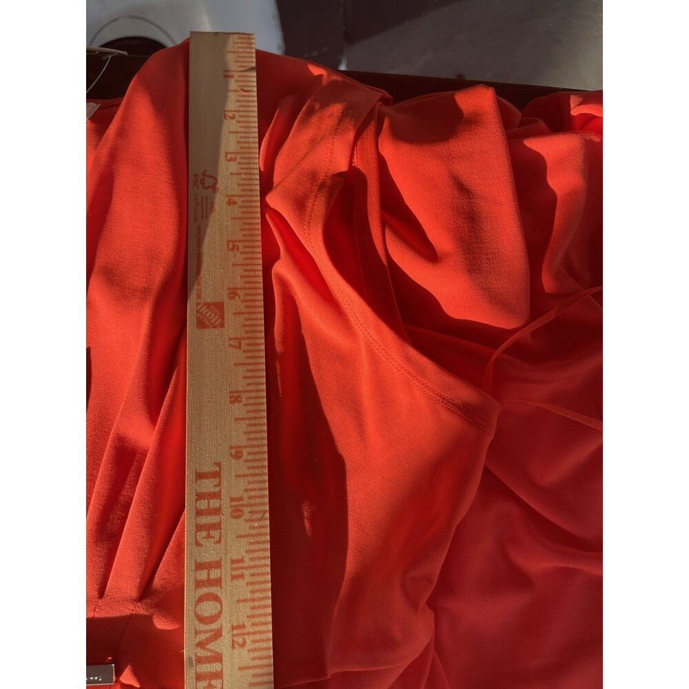 Michael Kors Cherry Tomato Red Dress Womens L Sleeveless V Neck Empire Waist - Picture 2 of 16
